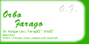 orbo farago business card
